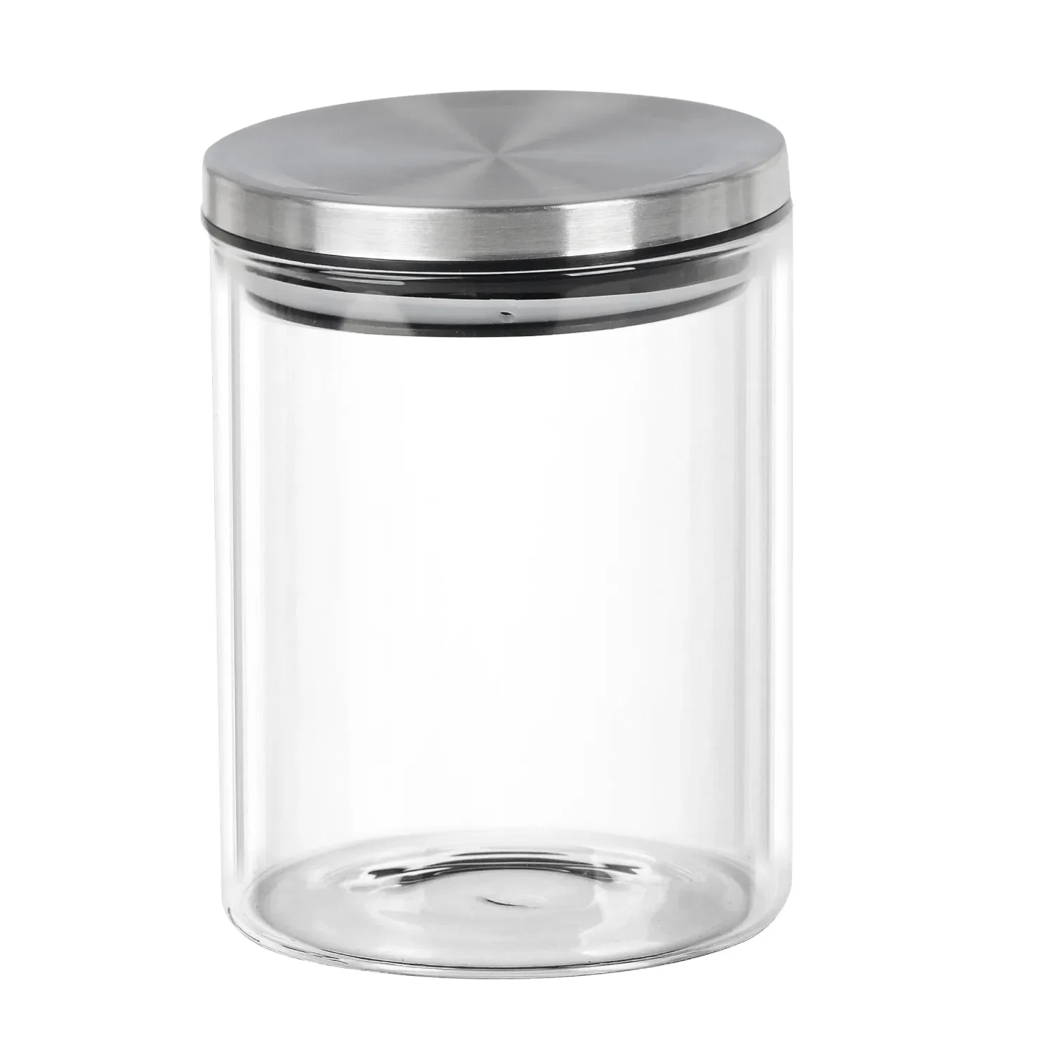 Pote de Vidro com Tampa em Inox Redondo 800ml 125x10cm