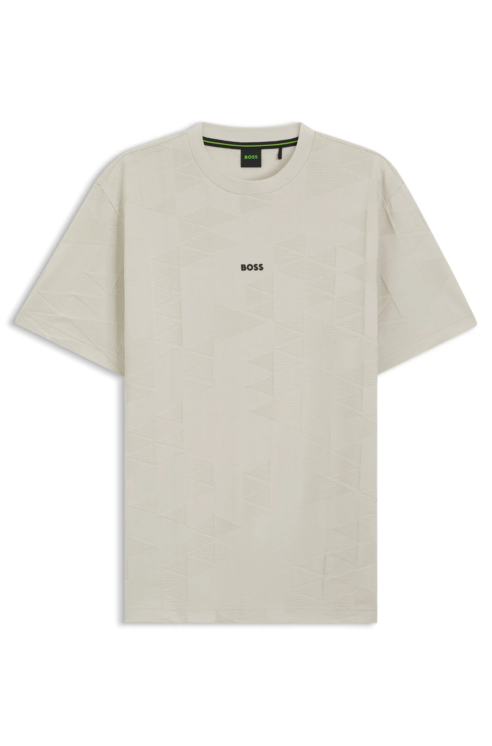 Camiseta De Algodão Com Padrão Jacquard 3D