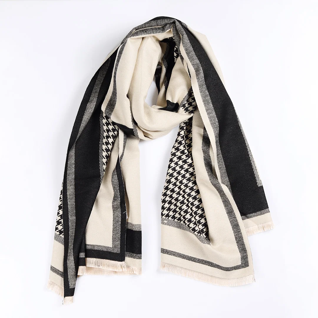 Lenco Viscose Estampa Pied De Poule