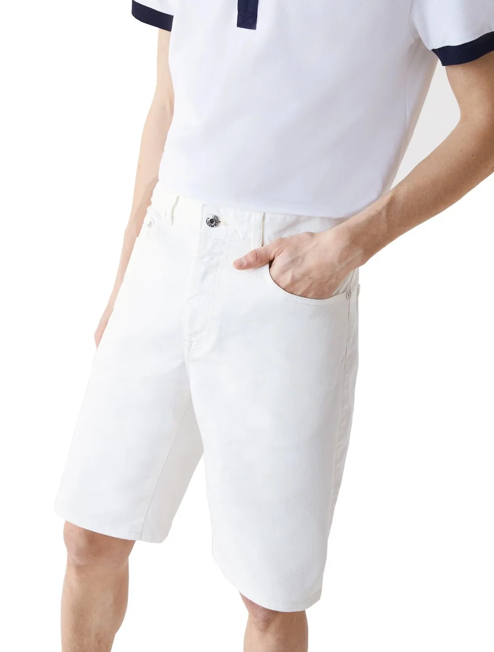 Bermuda Lacoste Masculina Jeans Essential Cotton Branca