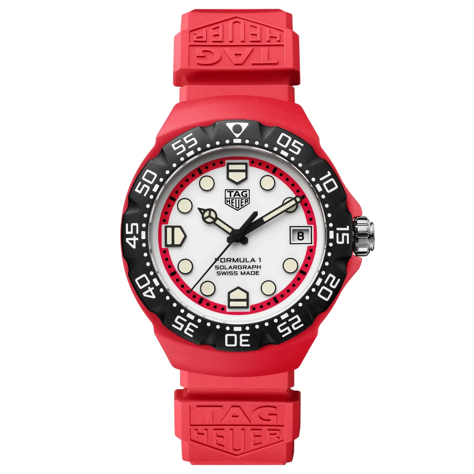 Relógio Tag Heuer Formula 1 Solar Masculino em Borracha Vermelha WBY1161.FT8086 — imagem 1