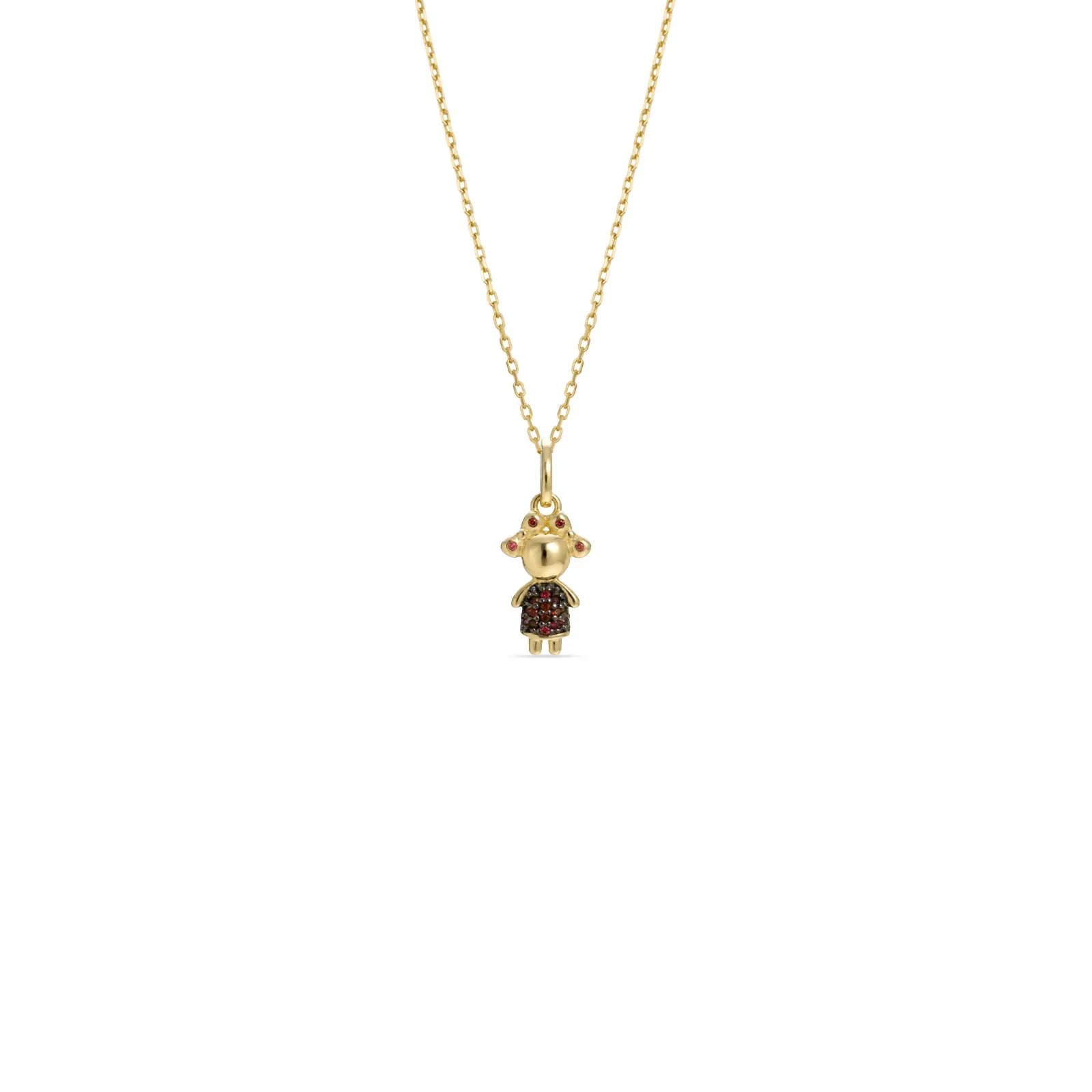 Pingente Mama Menina em Ouro Amarelo 18k e Rubi — imagem 1