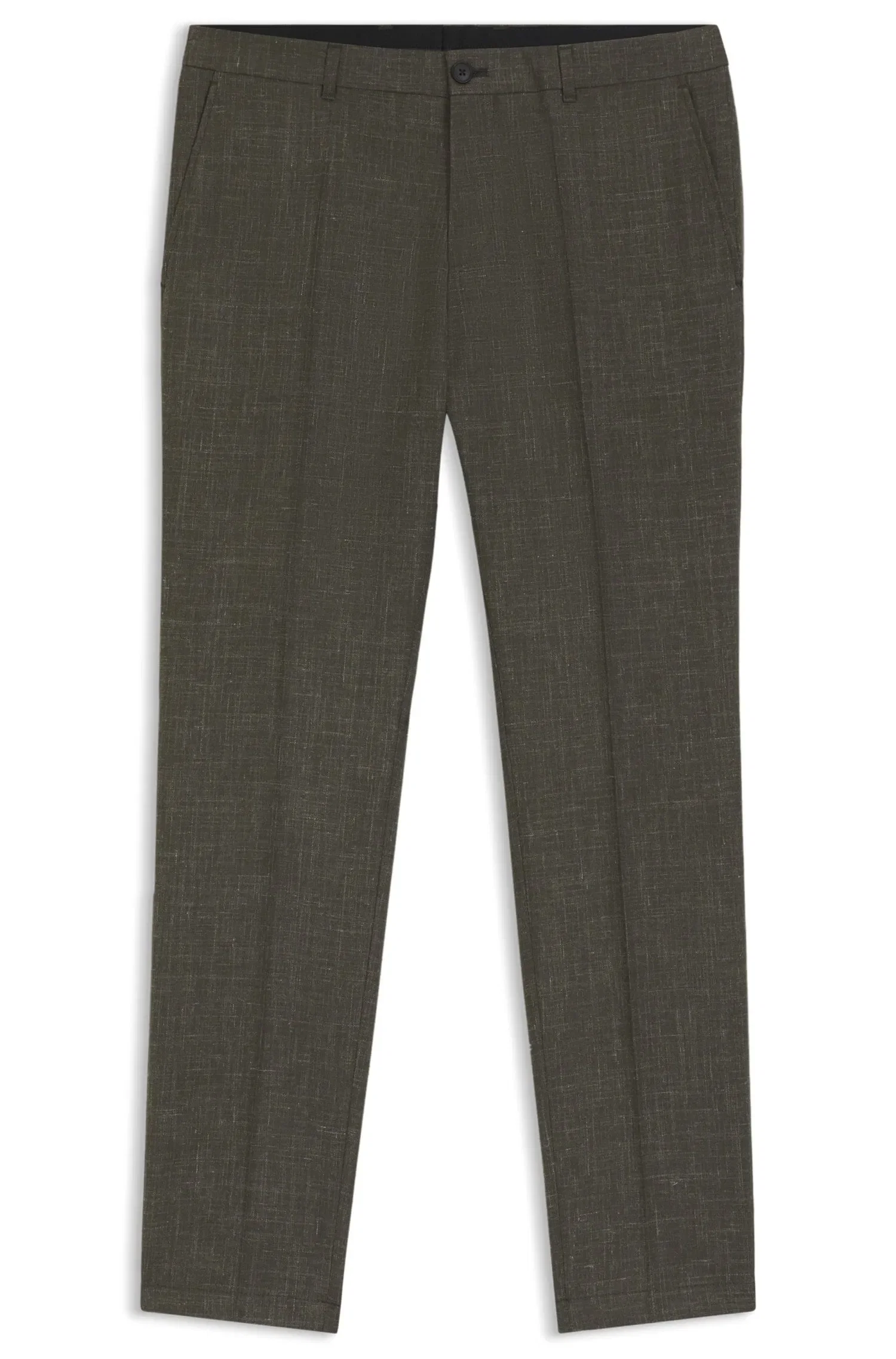 Calça Slim Fit Em Lã Virgem E Linho — imagem 1