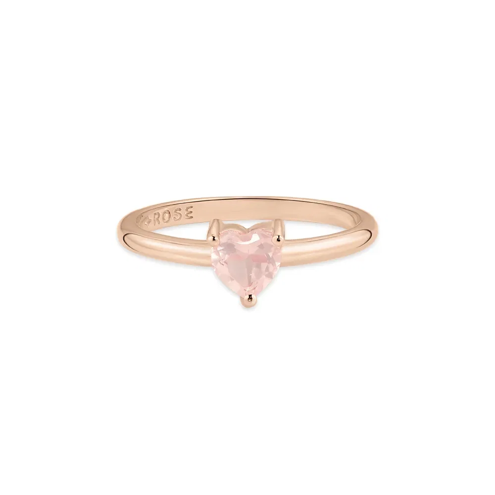Anel Life Unique em Liga Rosé com Banho de Ouro Rosé 18k e Quartzo Rosa — imagem 1
