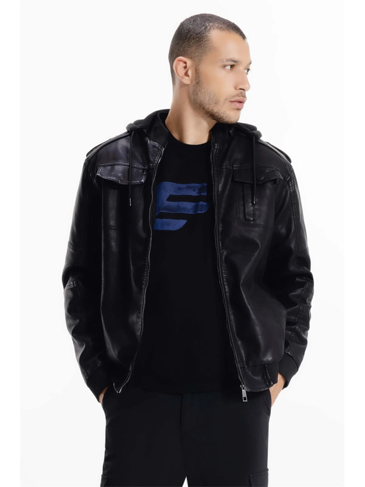 Jaqueta Bomber Hood Preto