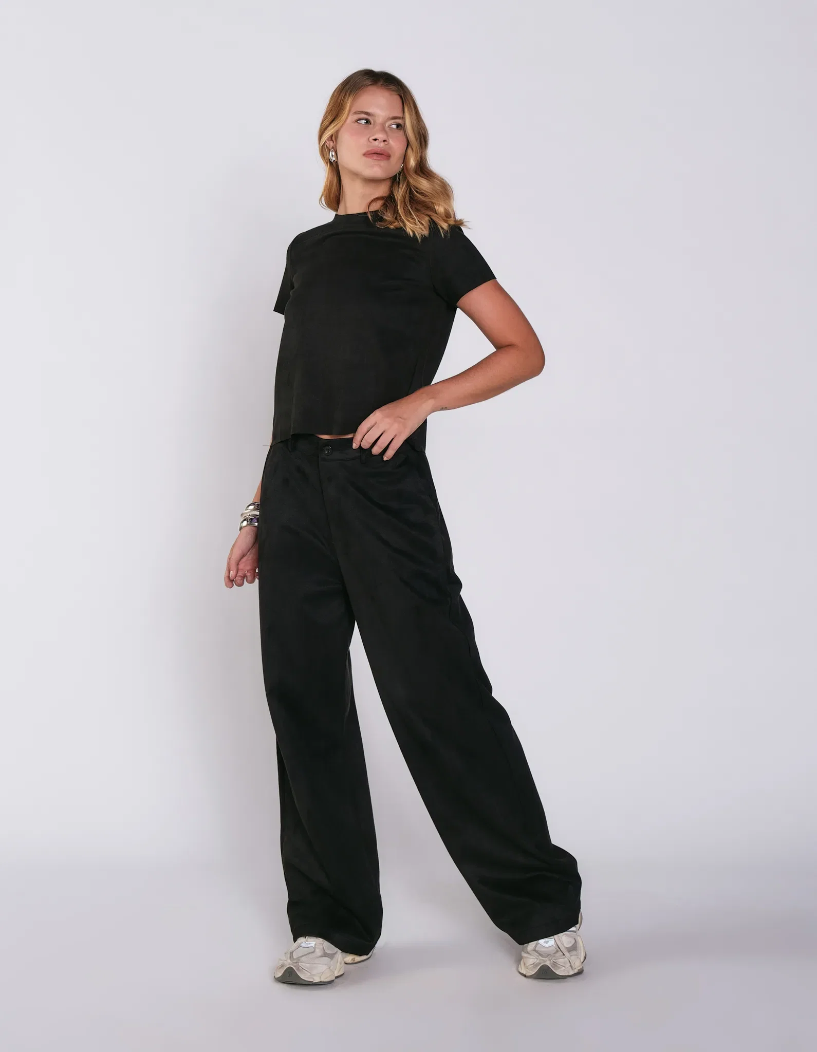 Calça Alafaiataria Suede Cós Elástico - Preto