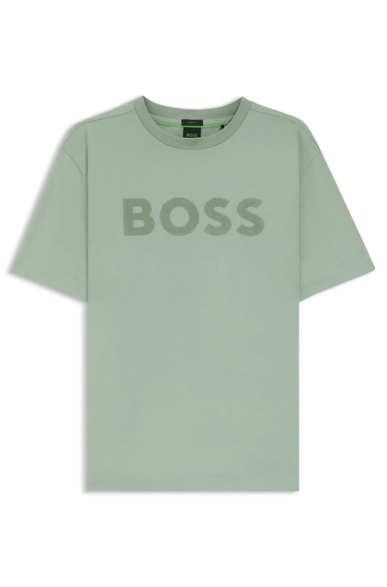 Camiseta Em Algodão Elástico Com Logo