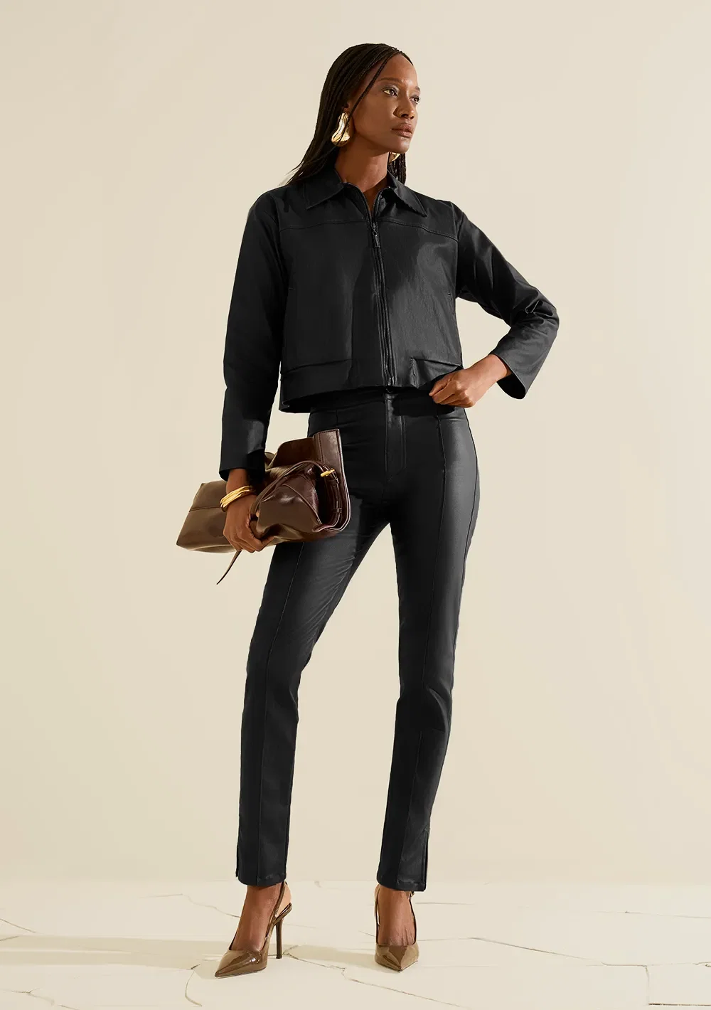 Calça Morena Rosa Skinny Alta Preto — imagem 1