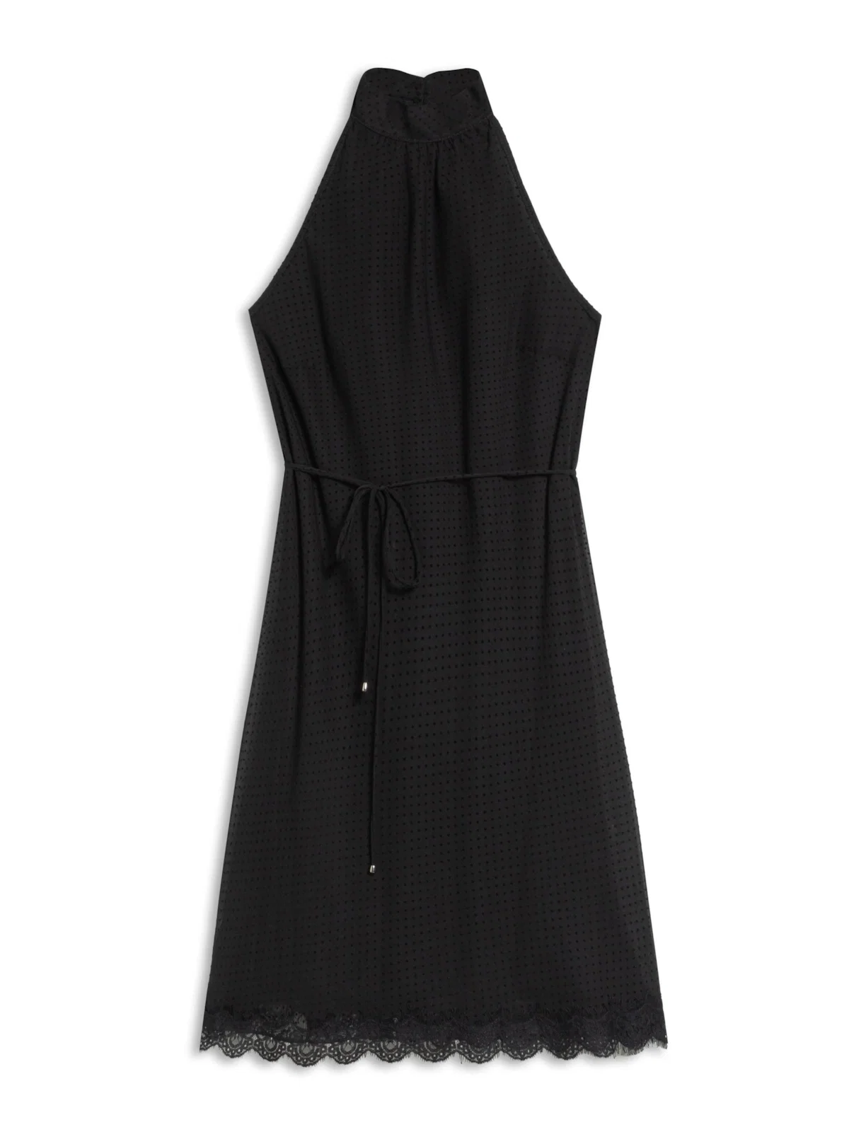 Vestido Dots Halter Neck Preto