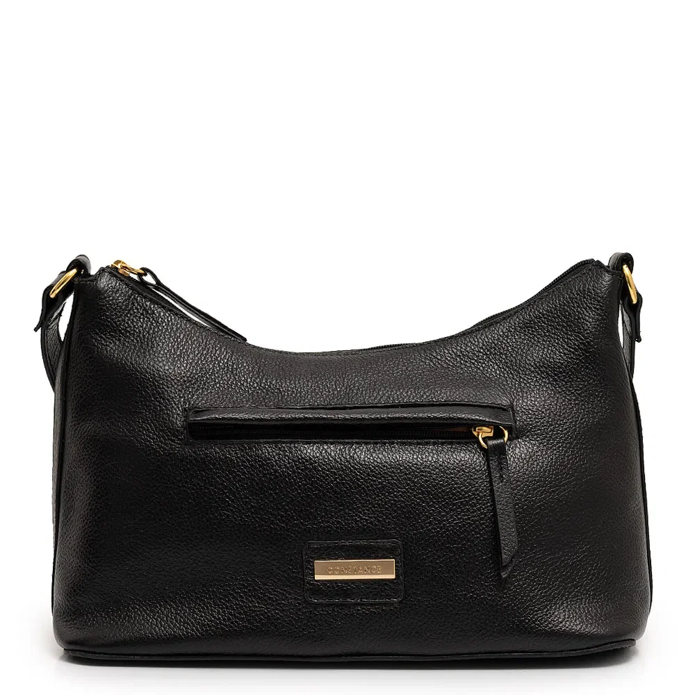Bolsa Preta Hobo Couro