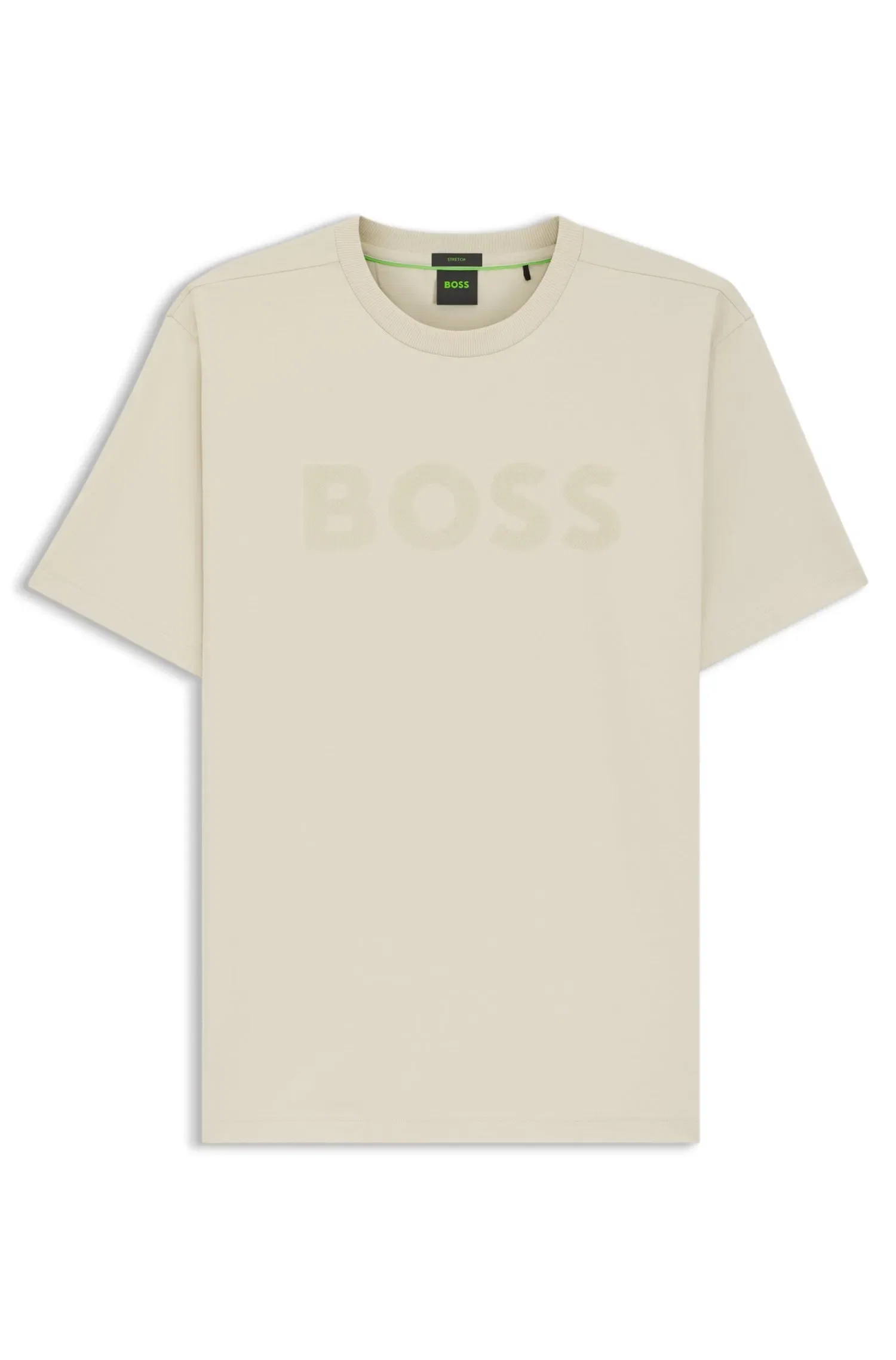 Camiseta Em Algodão Elástico Com Logo