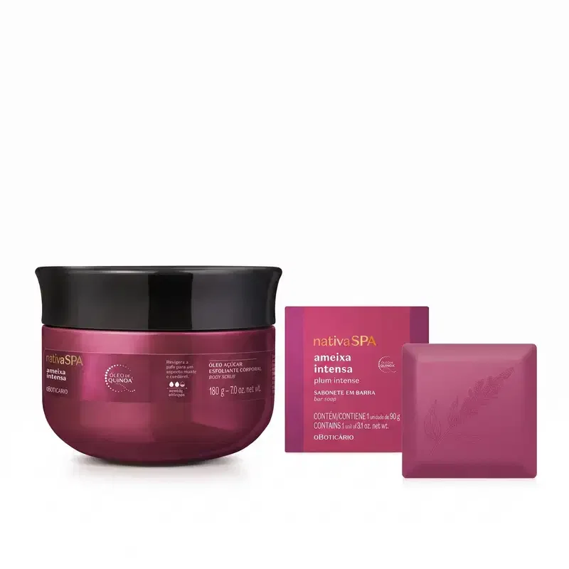 Combo Nativa SPA Ameixa Intensa: Esfoliante Corporal 180g + Sabonete em Barra 90g