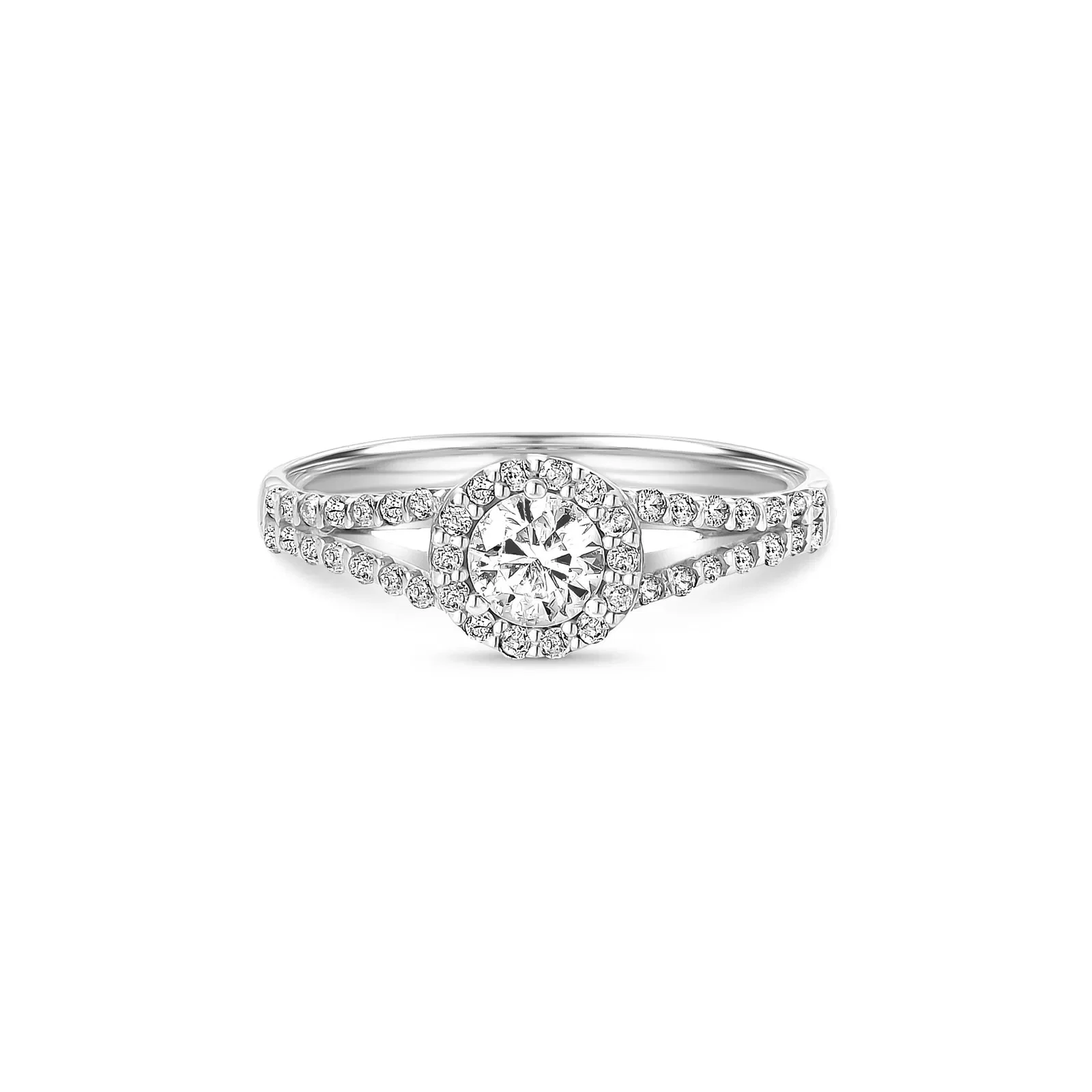 Anel Solitário Radiant em Ouro Branco 18k com 0,48ct de Diamante — imagem 1