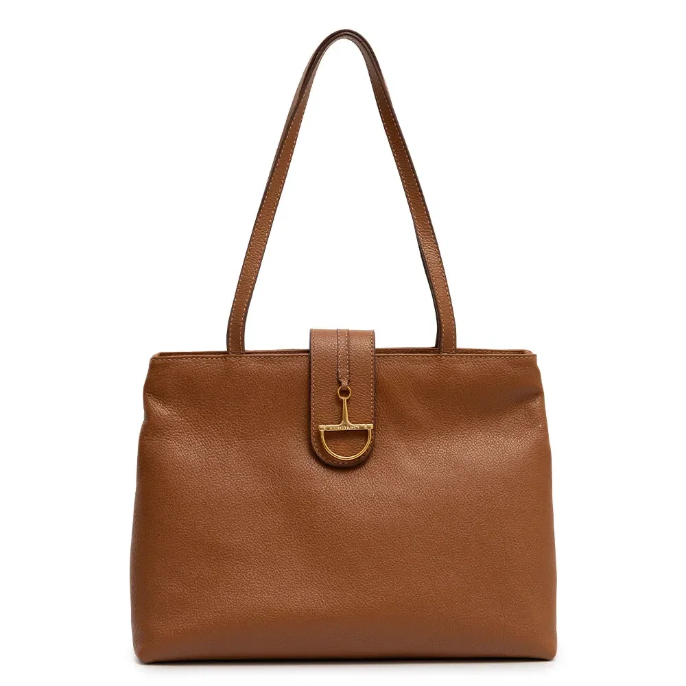 Bolsa Shopping Couro Bridão Caramelo