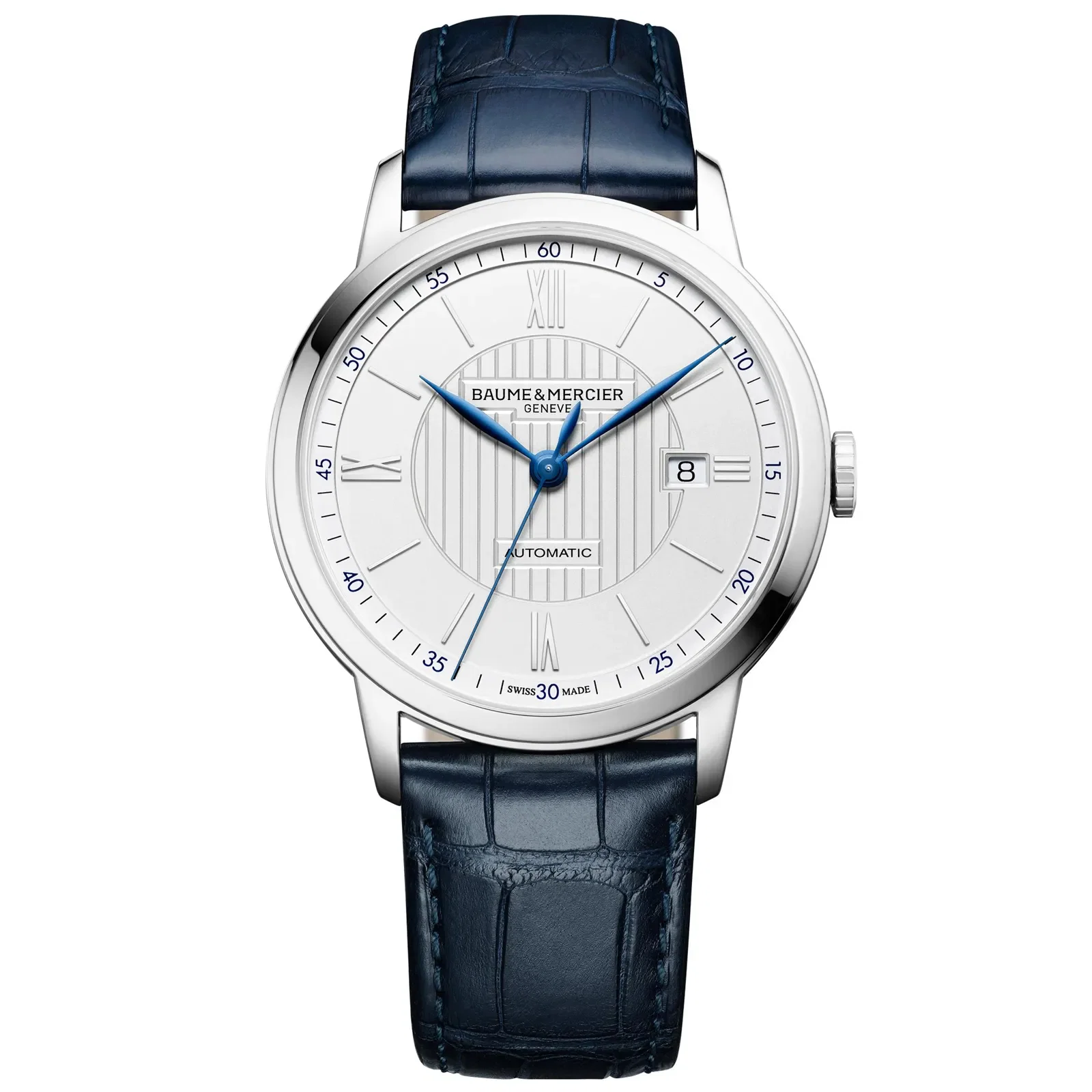 Relógio Baume & Mercier Classima Masculino Couro Azul