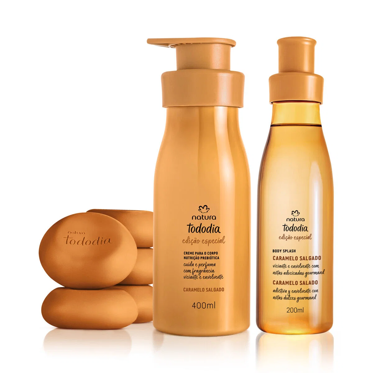 Kit Hidratante, Sabonete e Body Splash Tododia Caramelo Salgado (3 produtos)