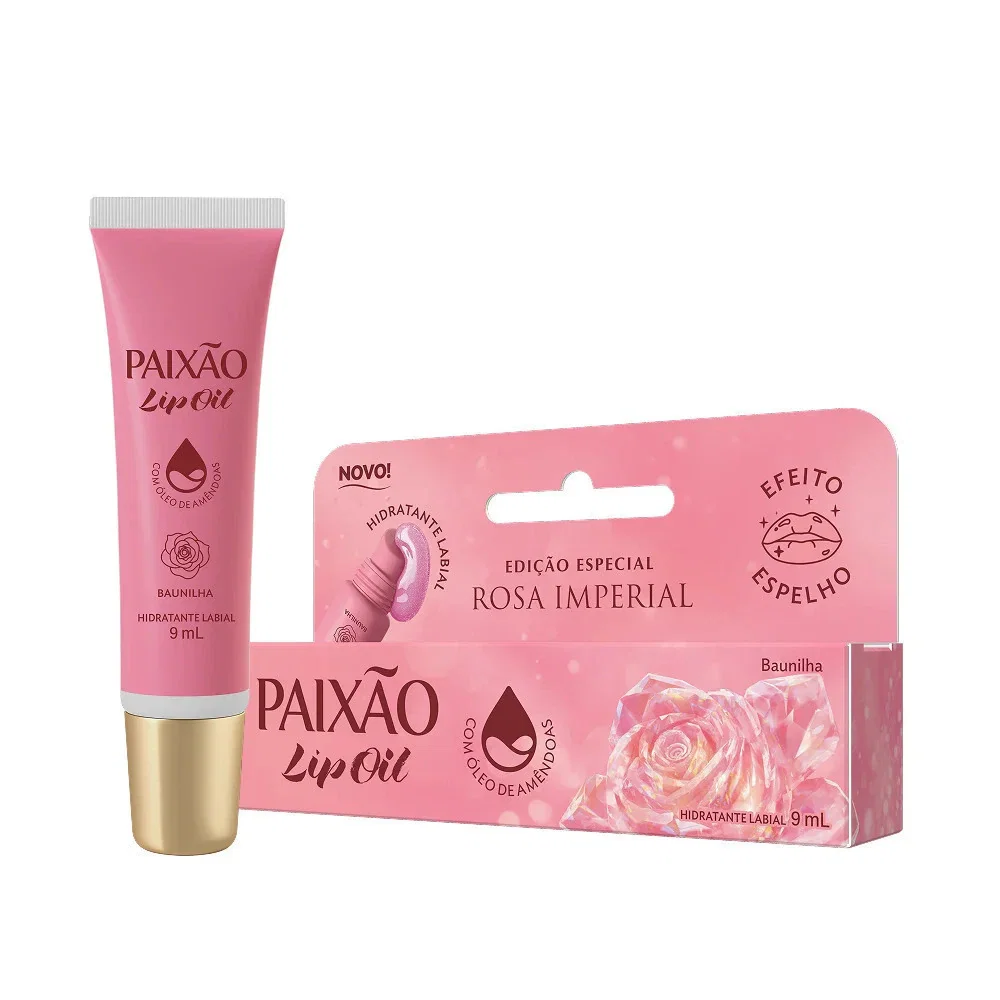Hidratante Labial Paixão Lip Oil Rosa Imperial 9ml