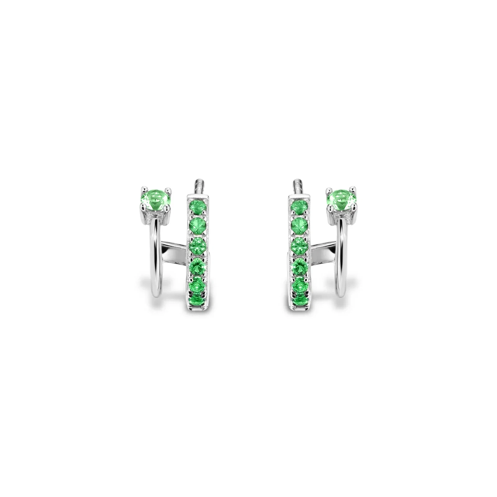 Brinco Life Fresh Duplo Prata Verde — imagem 1