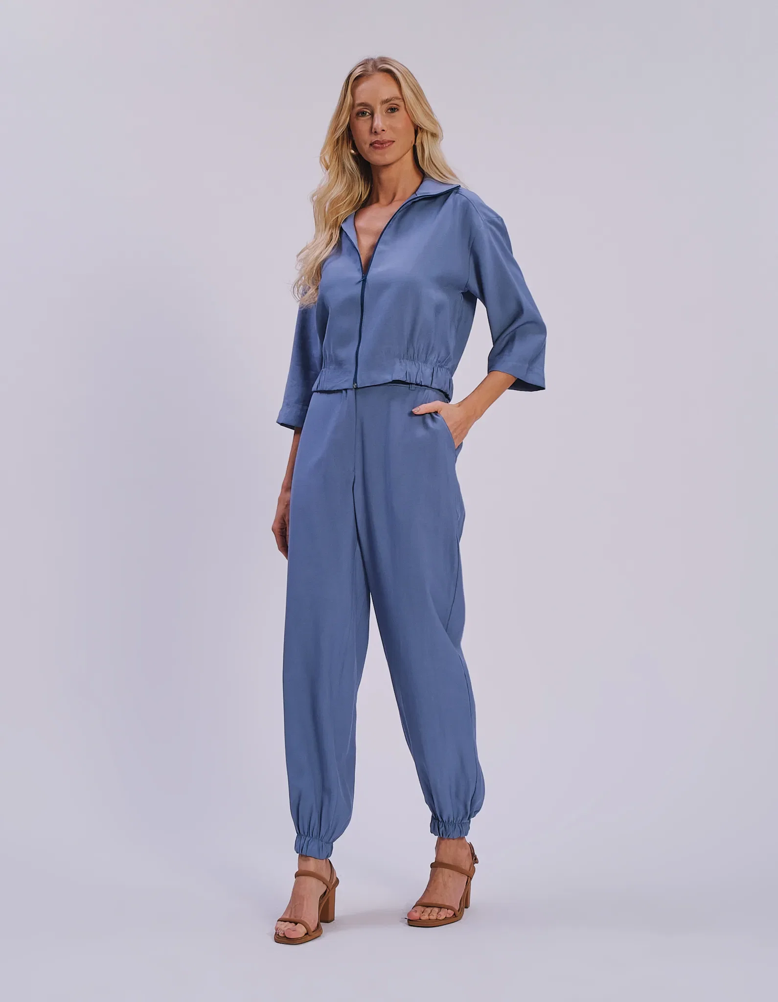 Calça Jogger Alfaiataria - Azul
