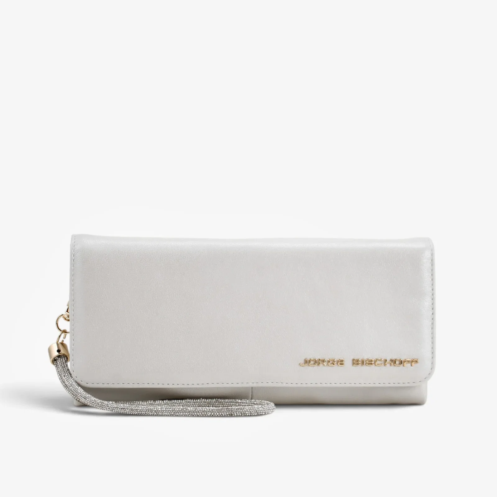 Bolsa Clutch Branco Say Yes Couro Acetinado — imagem 1