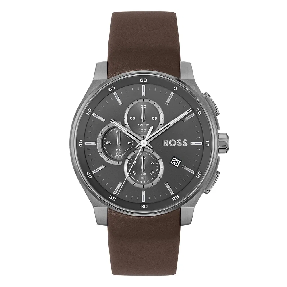 Relógio Boss Masculino Couro Marrom 1514187