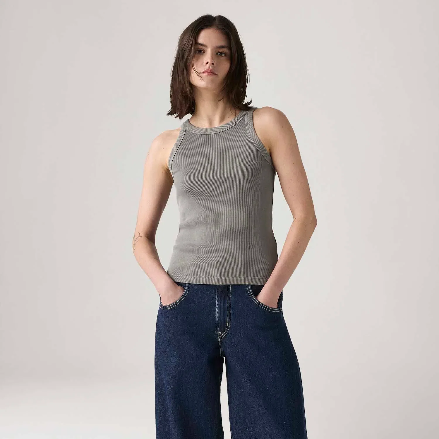 Regata Levi's® Essetial Racer Tank Cinza