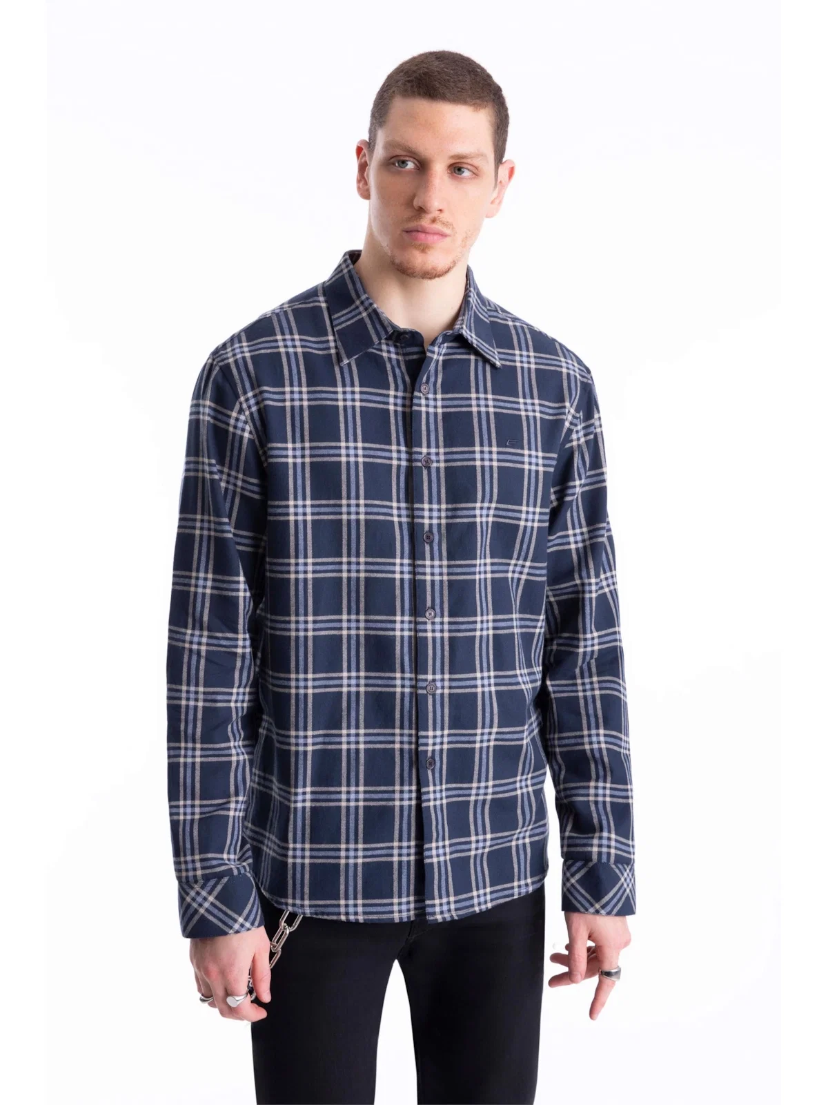Camisa Xadrez Tromso Classic Dark Navy — imagem 1