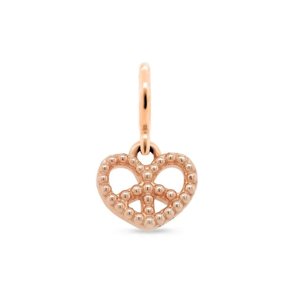 Pingente Life Patuás Coração Paz e Amor em Liga Rosé com Banho de Ouro Rosé 18k — imagem 1
