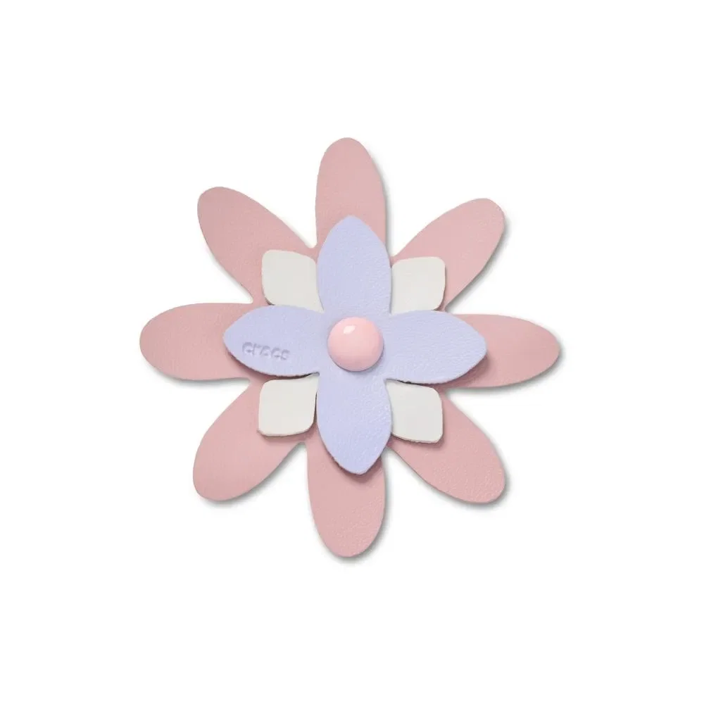 Flor Rosa Couro Sintético