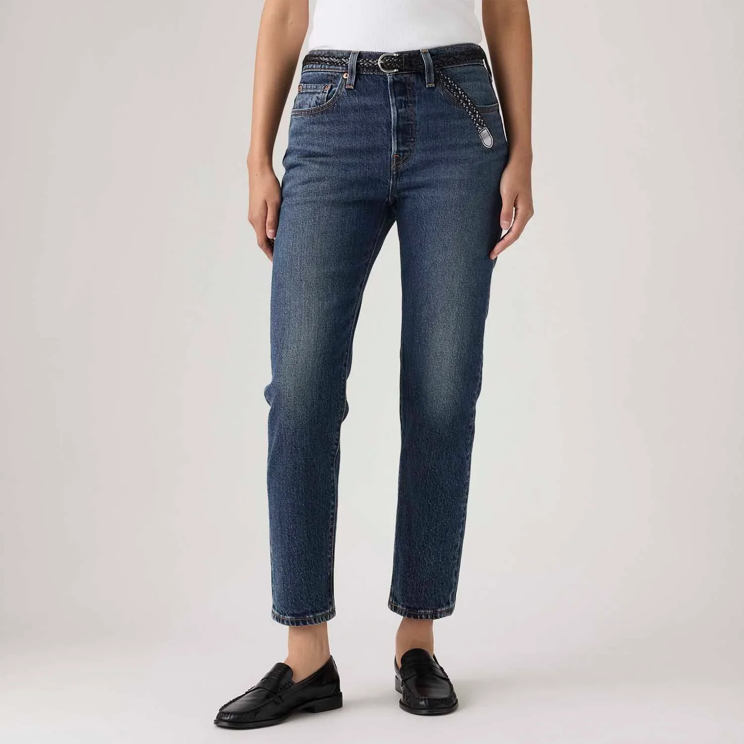 Calça Jeans Levi's® 501® Crop Lavagem Média — imagem 1
