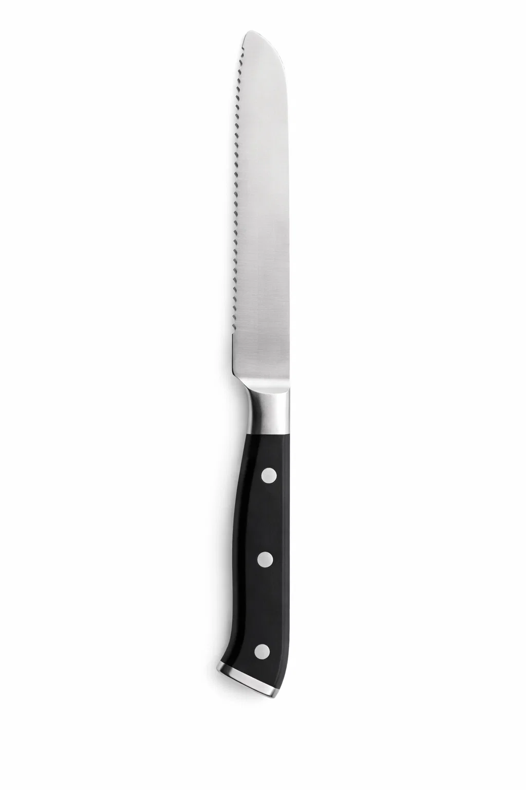 Faca para Pão e Vegetais Aço Inox 15,5cm Kenya Preta