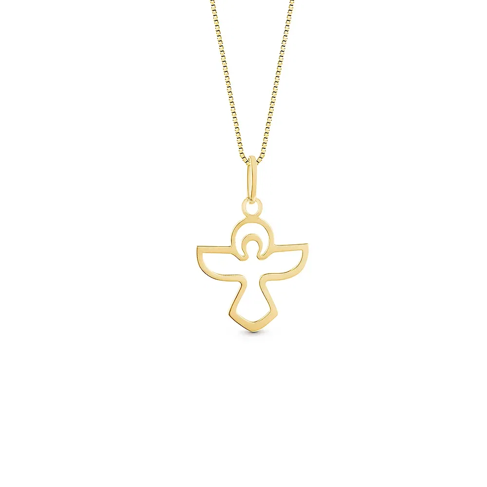 Pingente Medalha Espírito Santo em Ouro Amarelo 18k, 16mm