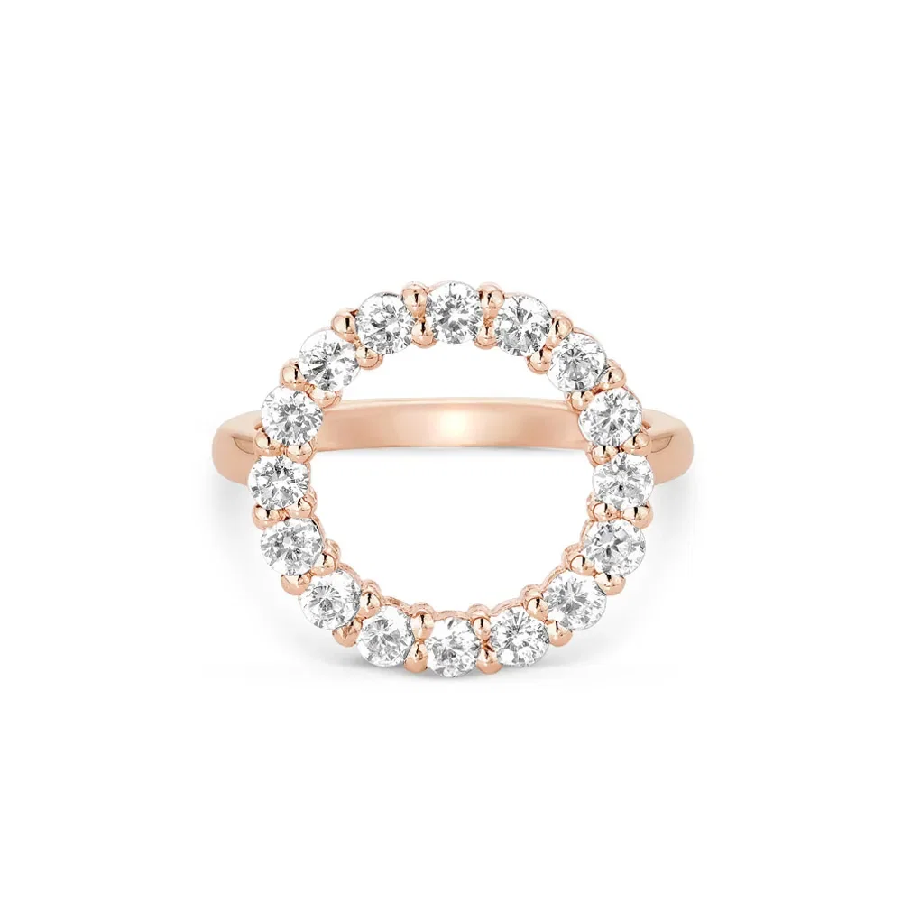 Anel Life Intense em Liga Rosé com Banho de Ouro Rosé 18k e Pedras Incolores