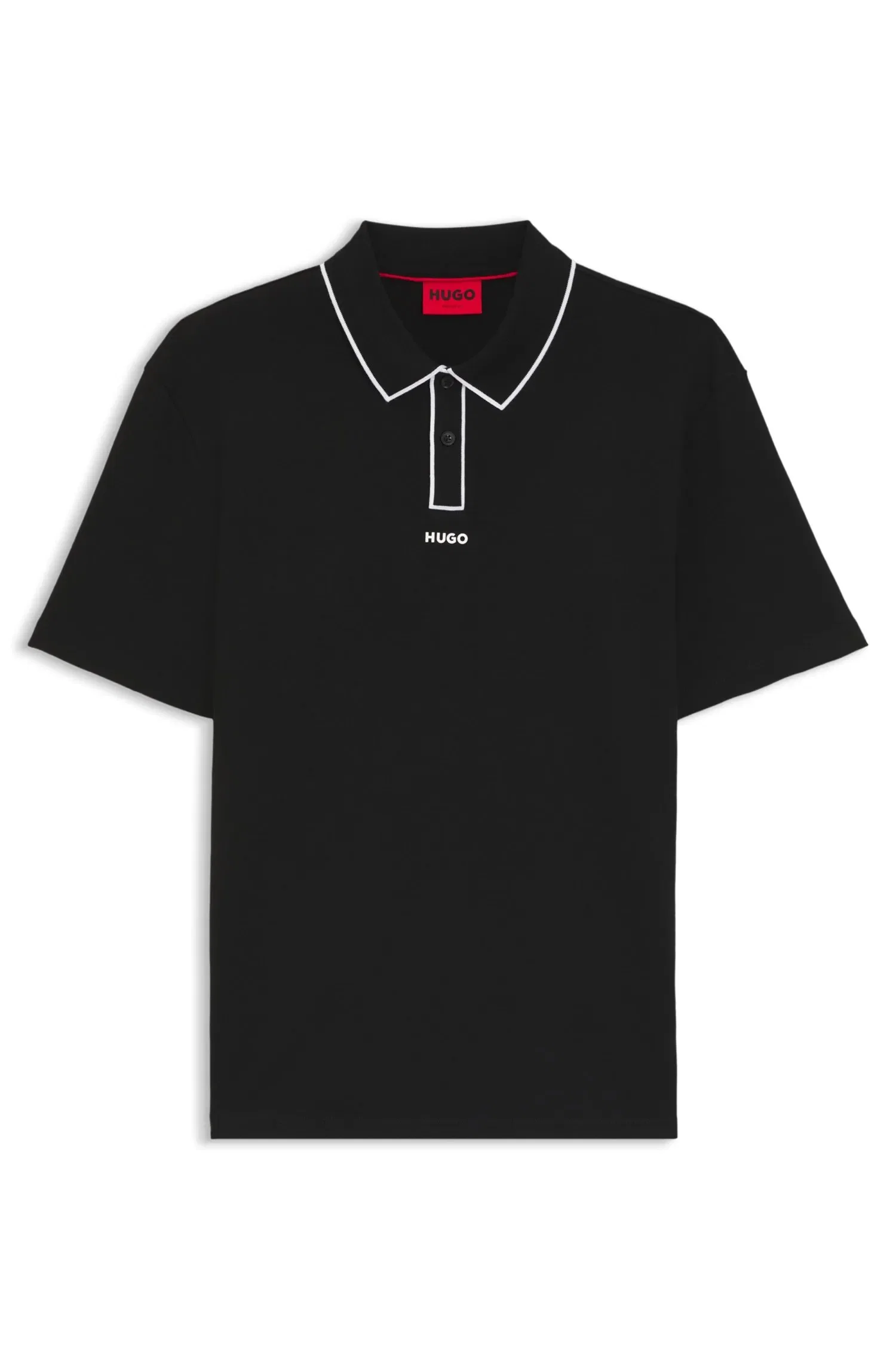 Polo Em Jersey De Algodão Com Acabamentos Contrastante