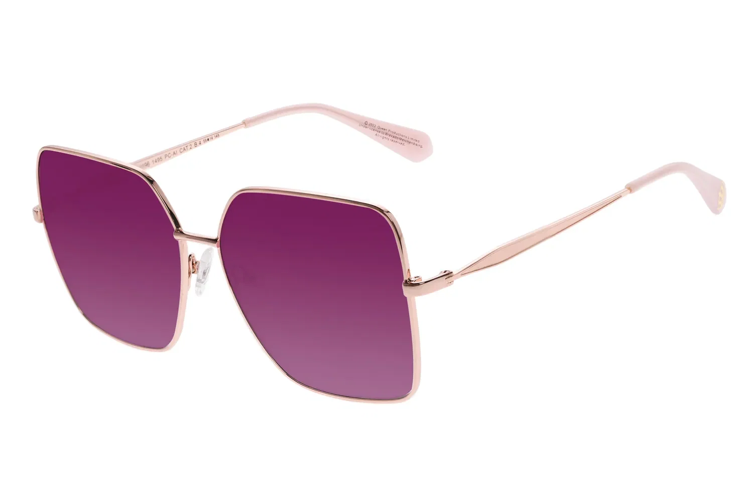 Óculos de Sol Feminino Queen Coroa Banhado A Ouro Rosé — imagem 1