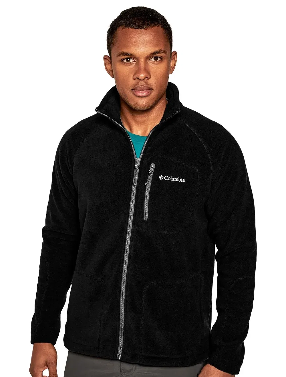 Jaqueta Columbia Masculina Fleece Fast Trek II Full Zip Preta — imagem 1