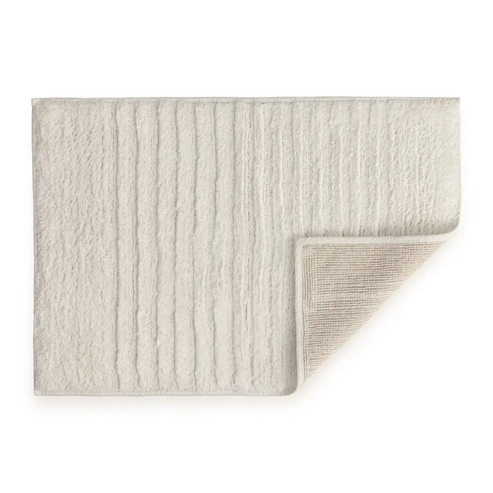 Tapete Antiderrapante 100% Algodão 80cm x 60cm Trompea Branco