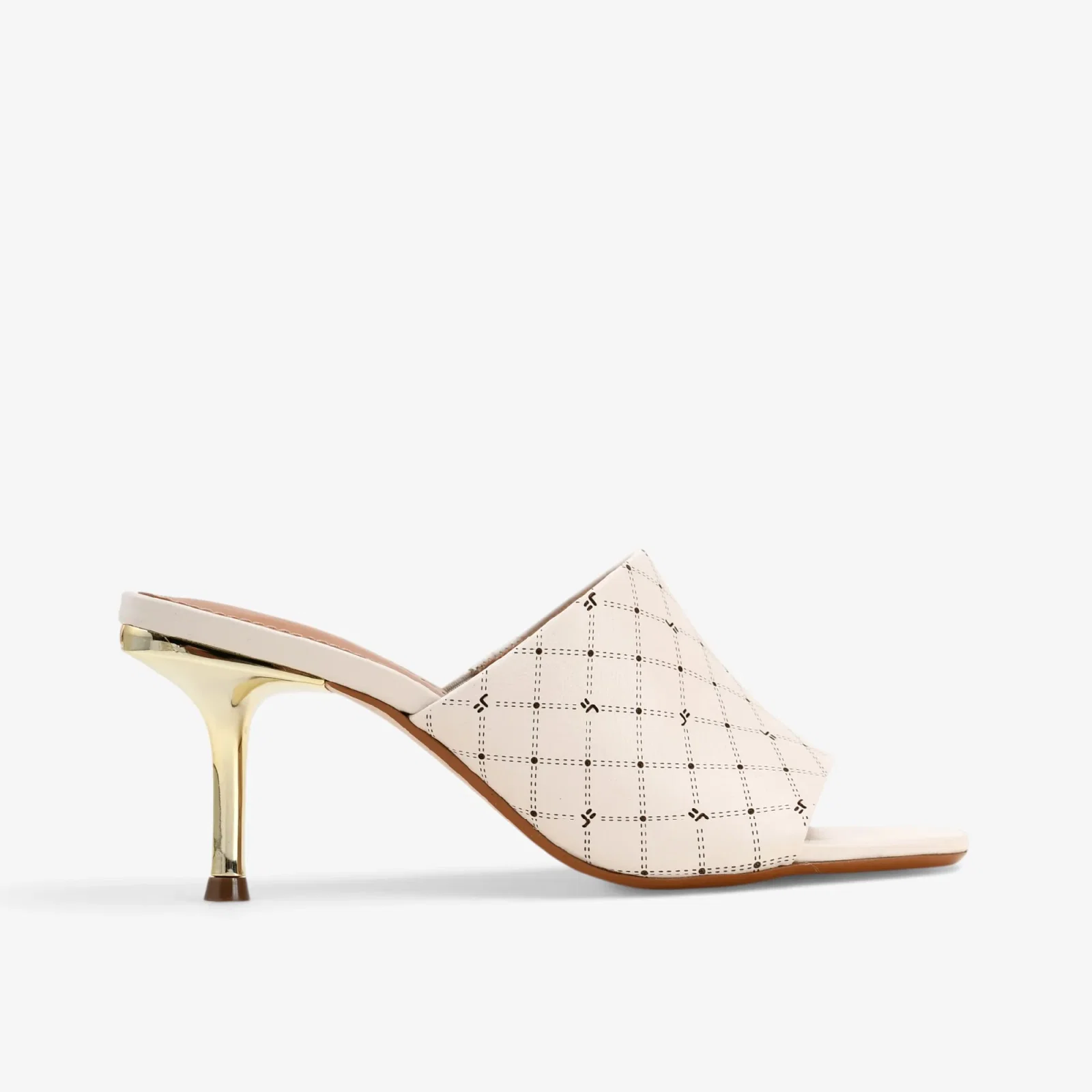 Tamanco Monograma Off White Algodão Couro — imagem 1