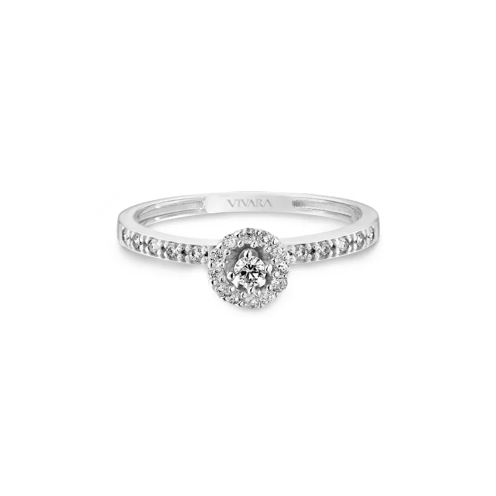 Anel Pavê em Ouro Branco 18k com Diamantes — imagem 1
