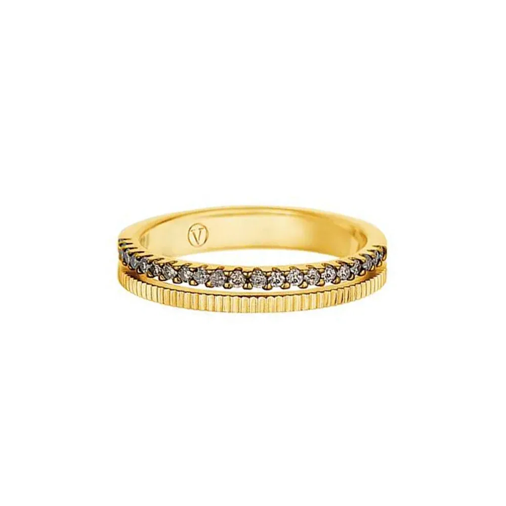 Anel Simetria em Ouro Amarelo 18k e Diamantes Brown — imagem 1