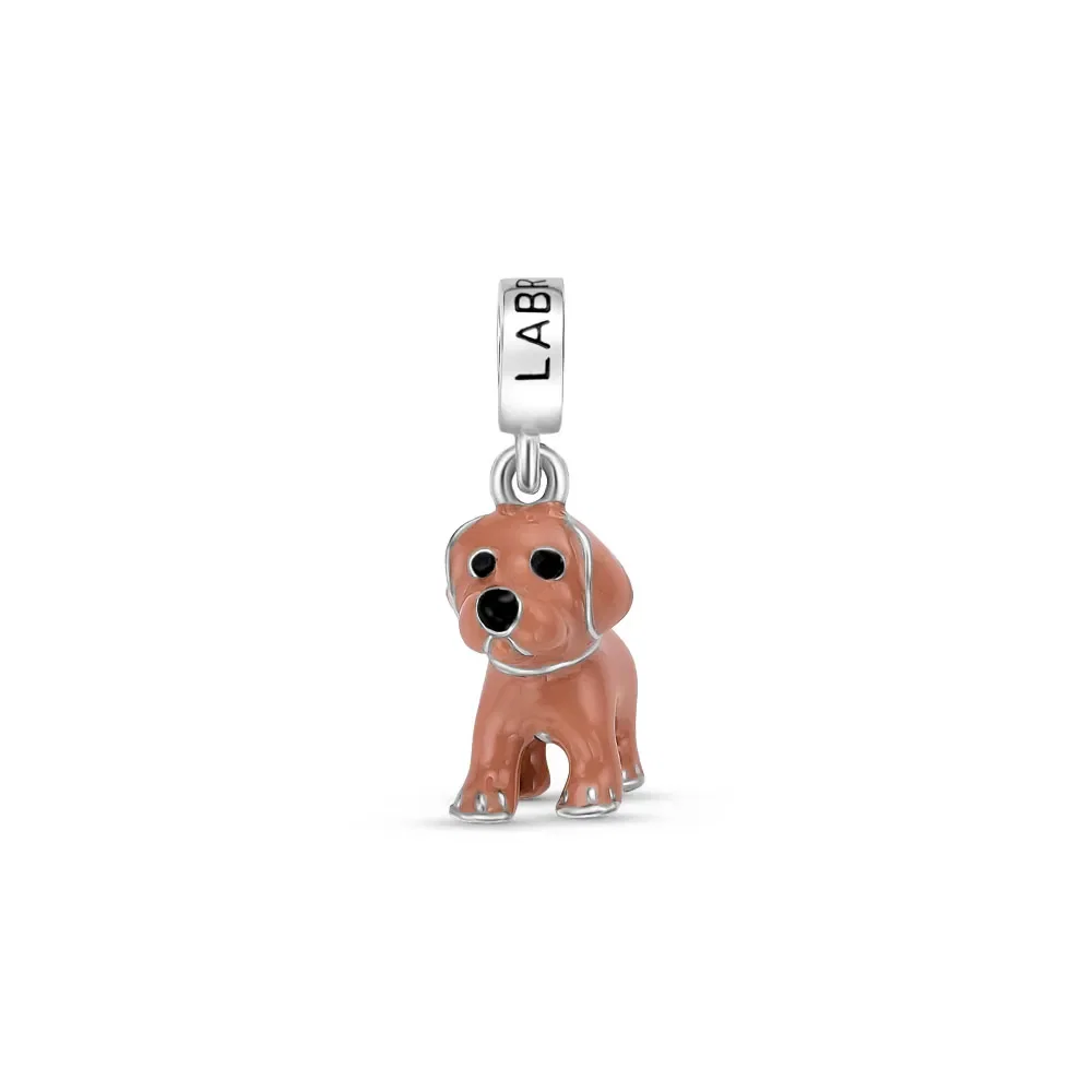 Pingente Life Animal Labrador em Prata 925 com Esmalte — imagem 1