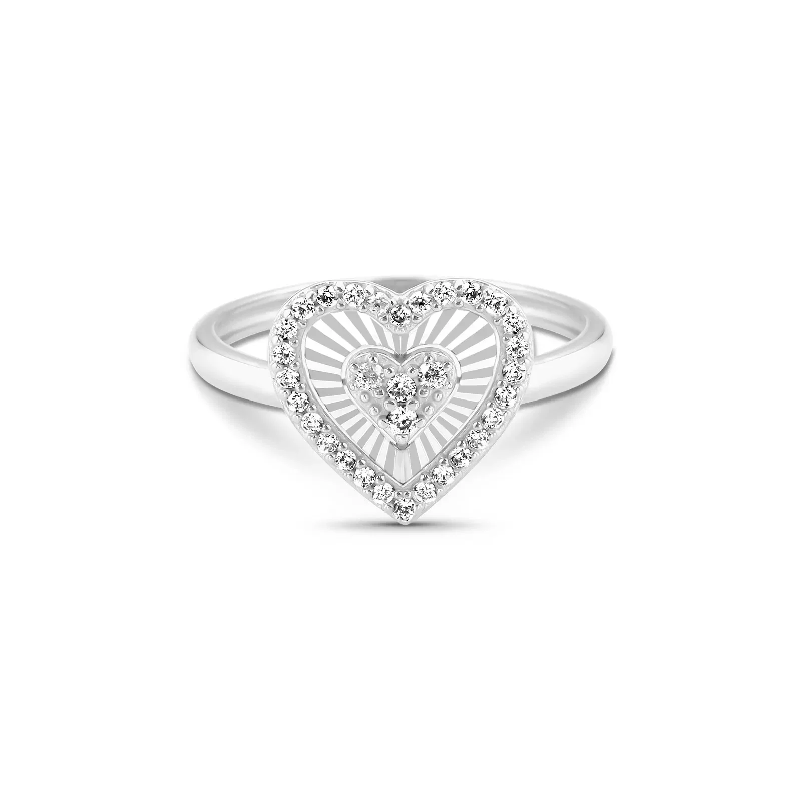 Anel Lumina II Coração em Ouro Branco 18k com Diamantes 0,18 ct — imagem 1