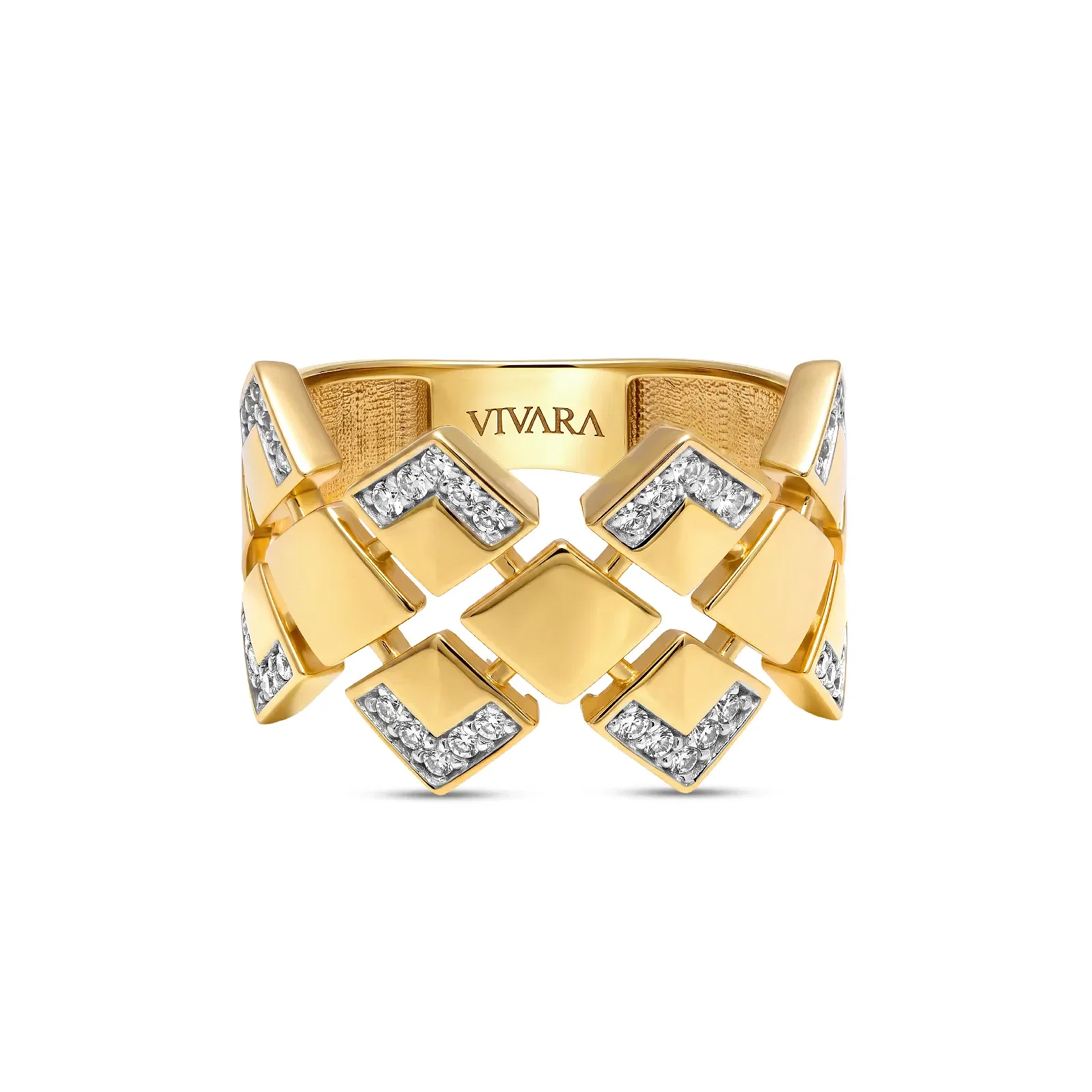 Anel Conjunto Especial em Ouro Amarelo 18k com Diamantes, 0,20ct