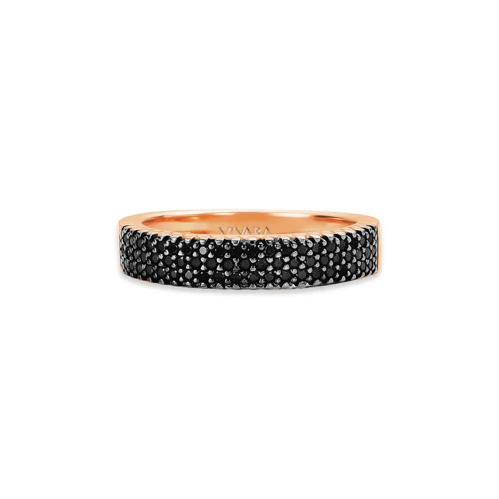 Anel Lumiere em Ouro Rosé 18k com Diamantes Negros — imagem 1