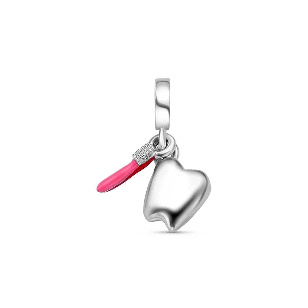 Pingente Life Profissão Odontologia em Prata 925 com Esmalte — imagem 1