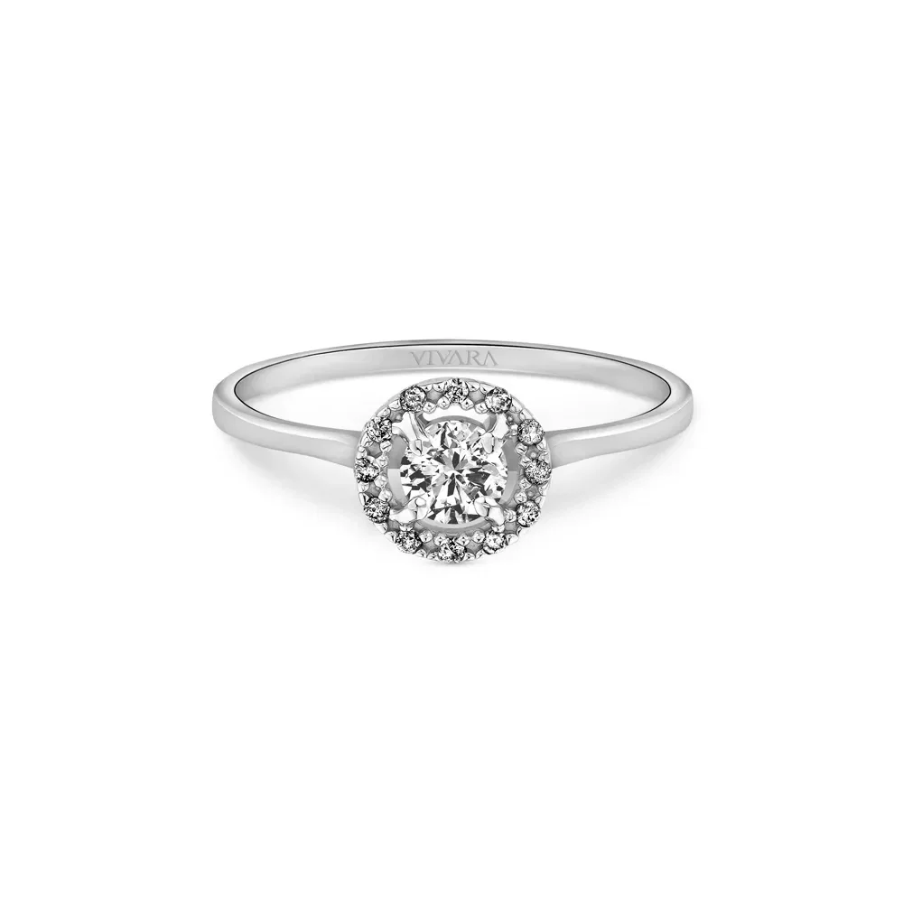 Anel Solitário Celebration em Ouro Branco 18k com 0,28ct de Diamante