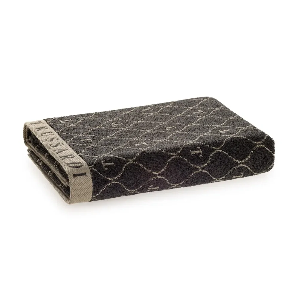 Toalha Banhão 540g/m² em Jacquard Speciale Nero / Sépia
