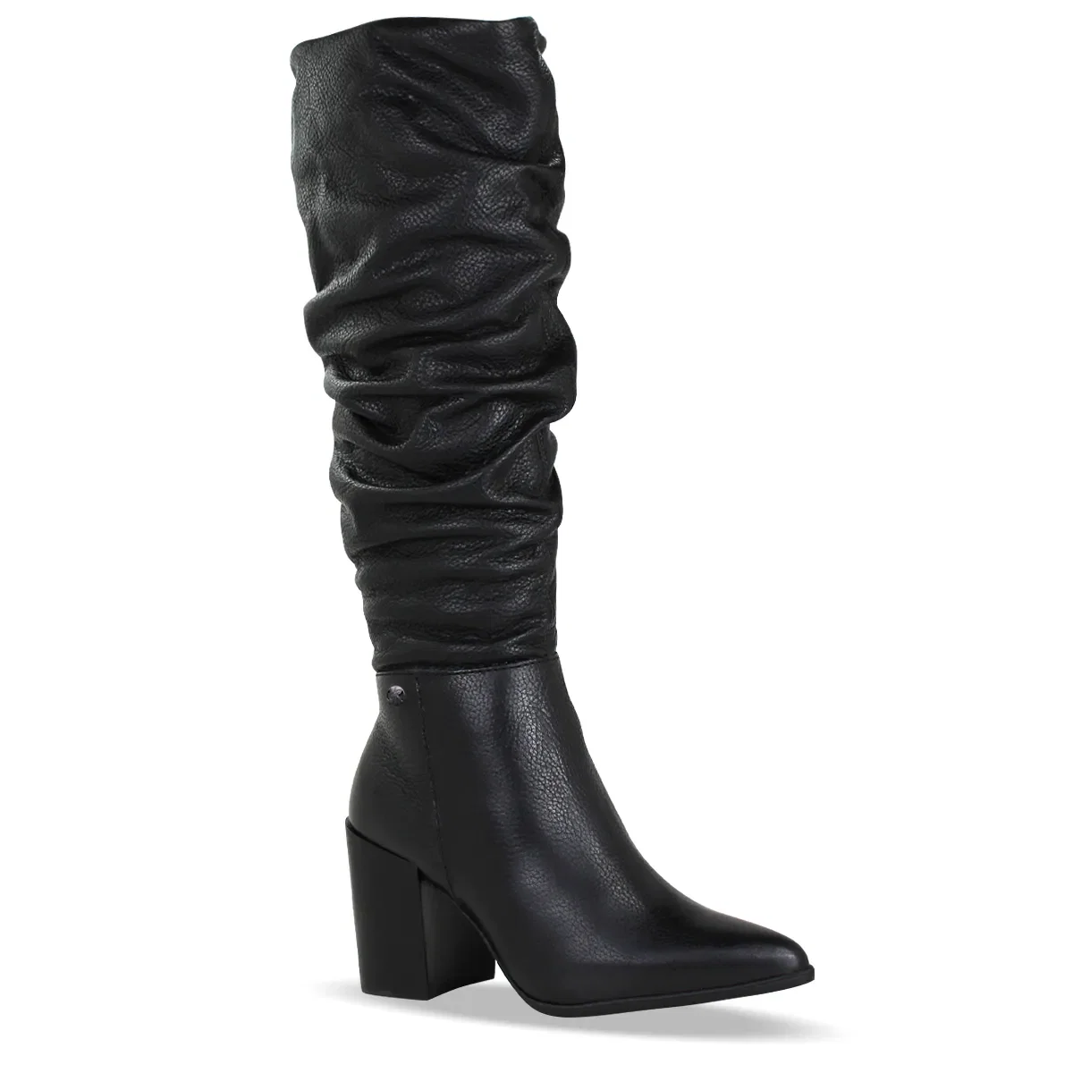 Bota Cano Longo Couro Burnish Preto