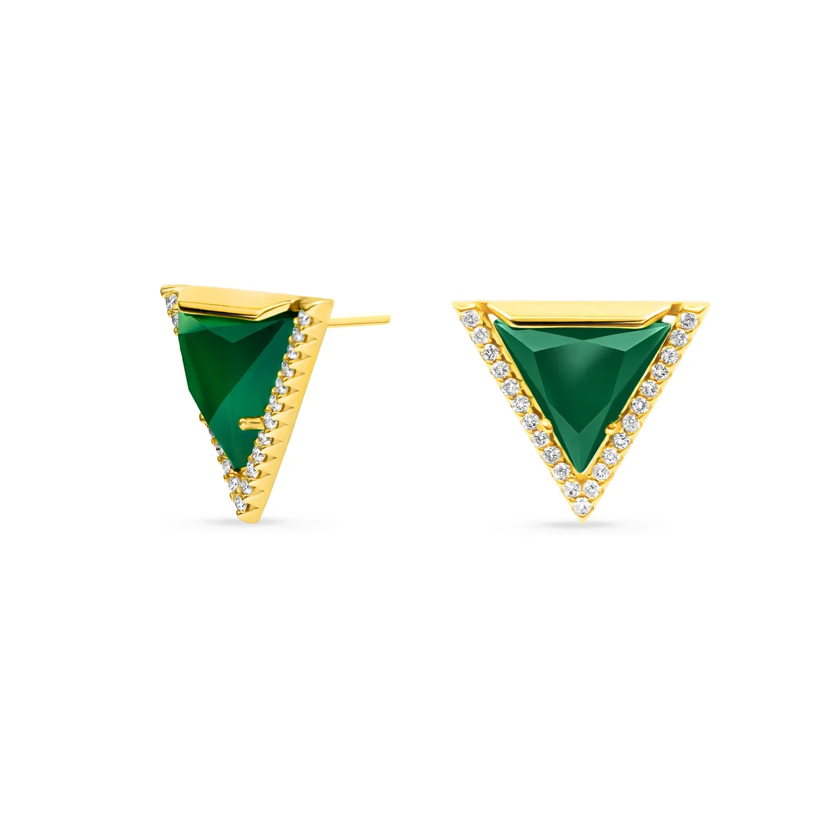 Brinco Vivara em Ouro Amarelo 18k com Ágata Verde e Diamantes 0,27 ct — imagem 1