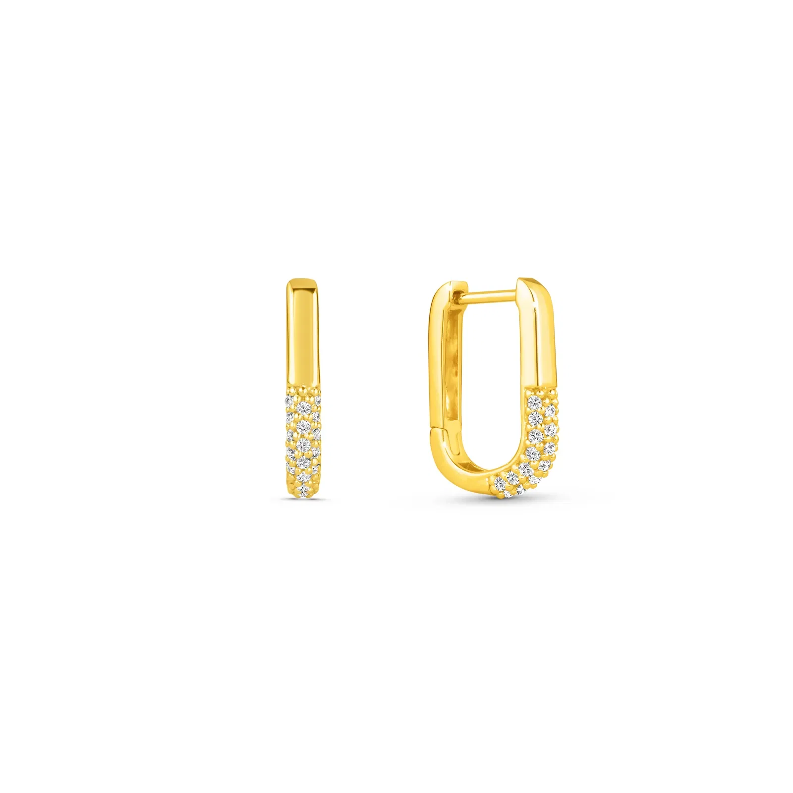 Argola Life Colors em Prata 925 com Banho de Ouro Amarelo 18k e Pedras Incolores, 15,3mm — imagem 1
